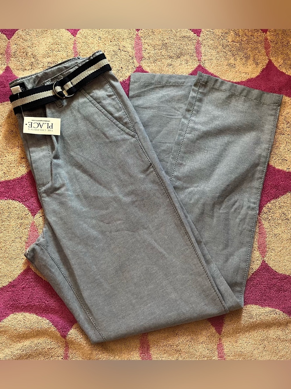 NWT The Children's Place Boys' Cotton Twill Belted Pants sz 14